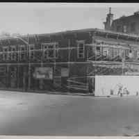 B&W photo of mixed-use apartment building at unknown location in New Jersey.