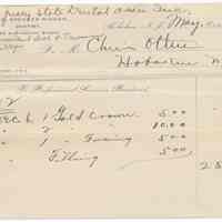 Digital image: Bill to Chris Otten, Hoboken from Dr. G Spencer Ridner, Dentist, 500 Washington St., Hoboken, May 11, 1903.