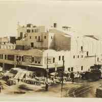 Sepia-tone photo of the exterior of the Fabian Theatre, Newark & Washington Sts., Hoboken, no date, ca. April 15-25, 1928.