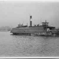 B+W photo of the ferry "Chelsea" heading towards New York City from Hoboken, no date, ca. 1940.