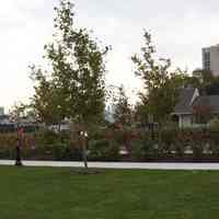          297 view south from park with boathouse, Union Dry Dock & Howe Center
   