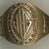 Class ring for 1944 of Mary Catherine Mackin from the Joseph E. Brandt Junior High School, Hoboken, N.J.