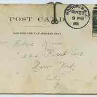          closed, address side with paper clip closure
   