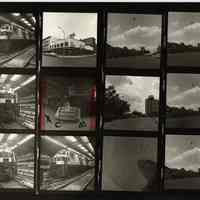 B+W negative contact sheet of images of Hoboken taken by John Conn. no date, [1976].