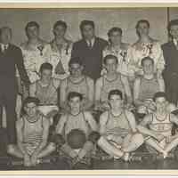 B+W photo of Hoboken YMCA basketball team, Hoboken, n.d., ca. 1940s.