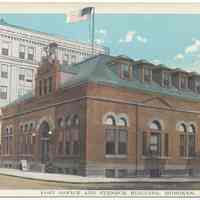 Postcard: Post Office and Steneck Building, Hoboken, N.J. No date, circa 1915-1930, unposted.