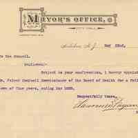 Letters, 3: Mayor Lawrence Fagan to Hoboken City Council, various dates 1895-1900, re appointments.