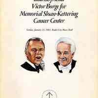 Program, souvenir: Frank Sinatra and his friend Victor Borge for Memorial Sloan-Kettering Cancer Center. Radio City..., Jan. 23, 1983.