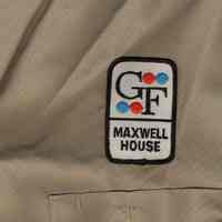Shirt with "GF / Maxwell House" patch. Part of factory dress uniform at Maxwell House Coffee plant, Hoboken, ca. 1980s-1992.