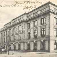 Postcard: Library, Jersey City, NJ