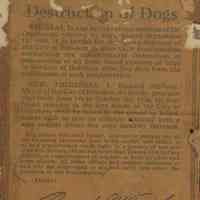 Proclamation for the Destruction of Dogs. City of Hoboken, 1934.