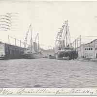 Postcard: No. 71 - Hamburg-American Line Pier, Hoboken, N.J. Postmarked May 31, 1907.