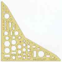 Drafting tool: K&E 1318MS Speedraft Template. Made by K&E Co., Hoboken, n.d., ca. 1949-1962.