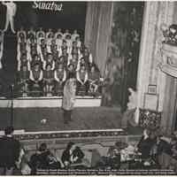 B+W copy photo of stage presentation, A Tribute to Frank Sinatra, Rialto Theatre, Hoboken, December 8-12, 1948