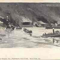 Postcard: Standard Oil Fire, Bayonne, NJ