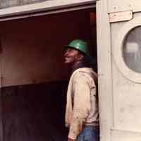 Digital scan of color photo of Bethlehem Steel Hoboken Shipyard, Hoboken, no date, circa 1970-1980.