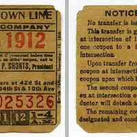          New York Railways Company streetcar ticket, 34th St., Sept. 18, 1912
   