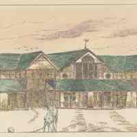          detail top: rendering western facade ferry houses
   