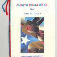 Souvenir booklet for Puerto Rican Week 1998, Hoboken, June 27-July 4, 1998.