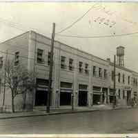Sepia-tone photo of the Model Garage, 208-214 Clinton St., Hoboken, 1925.
