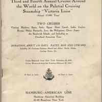 Brochure & replacement insert for 3rd & 4th Round the World Cruises, Hamburg-American Line, 1912.