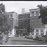 B&W photo of apartment building at 299 Clinton Avenue, Newark.