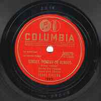 Record: "Sunday, Monday Or Always." Vocal by Frank Sinatra. With The Bobby Tucker Singers. Columbia Records. 78 rpm. No. 36679[CO33268].