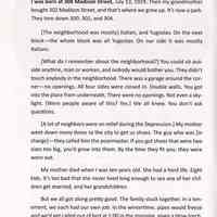          pg 4 Growing Up on Madison St.
   