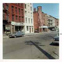 Color photo of the west side, north end of the 200 block of River St., Hoboken. no date, ca. 1970.