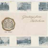 Postcard: Greetings from Hoboken, New Jersey. Postmarked September 8, 1908.