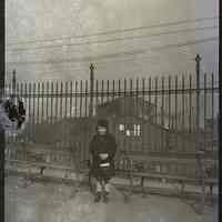 Three B+W negatives of views of young girl in Elysian Park, Hoboken, no date, ca. 1922-1924.