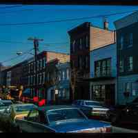          Color slide of eye-level view of row houses on the E side of Park between 3rd and 4th looking N from mid-block picture number 1
   