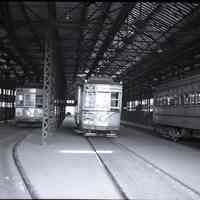 B+W photo negative of PSCT Hudson Place Terminal, Hudson Pl. & Lackawanna Plaza, Hoboken, n.d., ca. 1945.