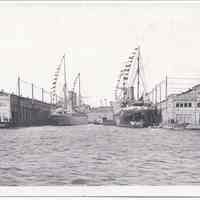 Postcard: No. 71 - Hamburg-American Line Pier, Hoboken, N.J. No date, circa 1901-1907; unposted.