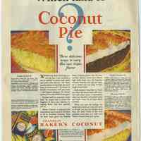 Ad, magazine: Which kind of Coconut Pie? Franklin Baker