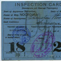          Inspection Card. (Immigrants & Steerage Passengers.) Issued Rotterdam; Noordam, Holland-America Line, 1912. picture number 5
   