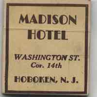          matchbook Madison Hotel, side 1
   