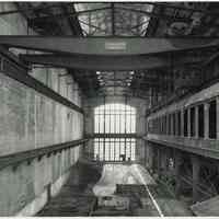 B+W photo of the interior of the Hudson and Manhattan Powerhouse in Jersey City, no date, ca. 1998.