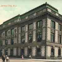Postcard: Library, Jersey City, NJ