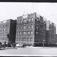 B&W photo of apartment building at 355 Bergen Avenue, Jersey City.