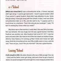          pg 7 No. 1 School; Leaving School
   