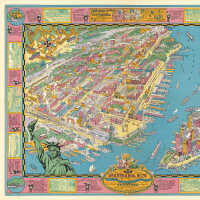          Map: Bird's-eye View of Hoboken, New Jersey, U.S.A. New York's Last Seacoast of Bohemia. Issued 1929 by Christopher Morley et al. picture number 2
   