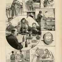 Magazine article, illustrations: A Day With the Hoboken Turtle Club - Scenes and Incidents of a Characteristic Dinner. In: Frank Leslie