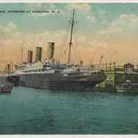 Postcard: S.S. Vaterland, Interned at Hoboken, N.J. Postmarked February 12, 1917.