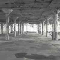 Digital image of B+W photo of former Maxwell House Coffee plant interior, Manufacturing Building, 5th Floor, mezzanine, Hoboken, 2003.