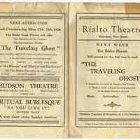Program: Rialto Stock Players presentation of "A Good Bad Woman." Week of Oct. 11, 1926. [The Rialto Theatre, 118 Hudson St., Hoboken].