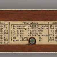          back with printed table; note serial number on back of slide
   