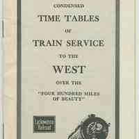 Timetable: D.L. & W. R.R. train schedule for service to the West, effective Sept. 20, 1928.