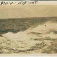          B+W photo of the S.S. St. Paul's, North German Lloyd Line, waves from aboard ship, North Atlantic, 1914. picture number 1
   