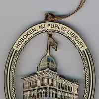 Christmas tree ornament: Hoboken NJ Public Library. 2008 Hoboken Chamber of Commerce.